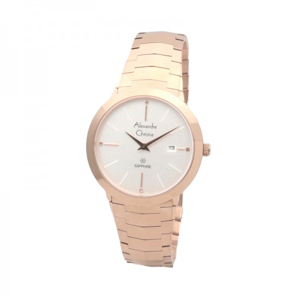 Alexandre Christie AC 8568 Rosegold White  Man Sapphire